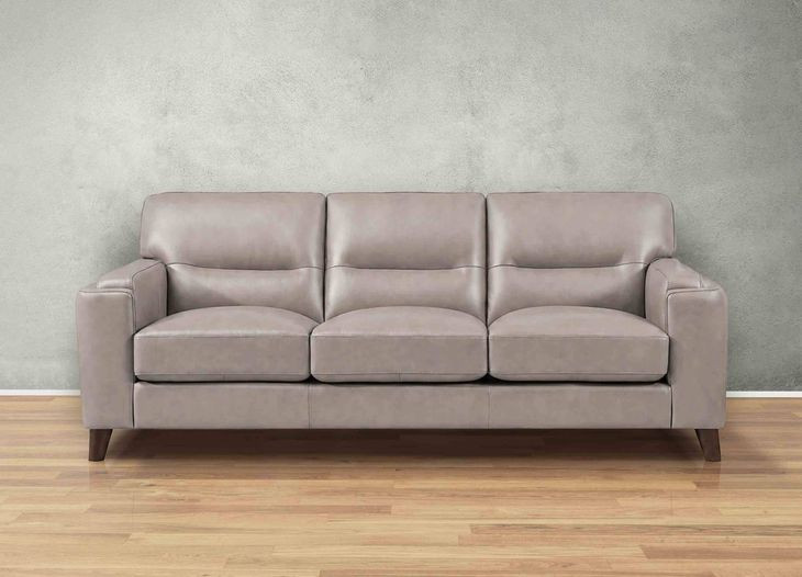 Elwyn Stone Leather 87" Sofa