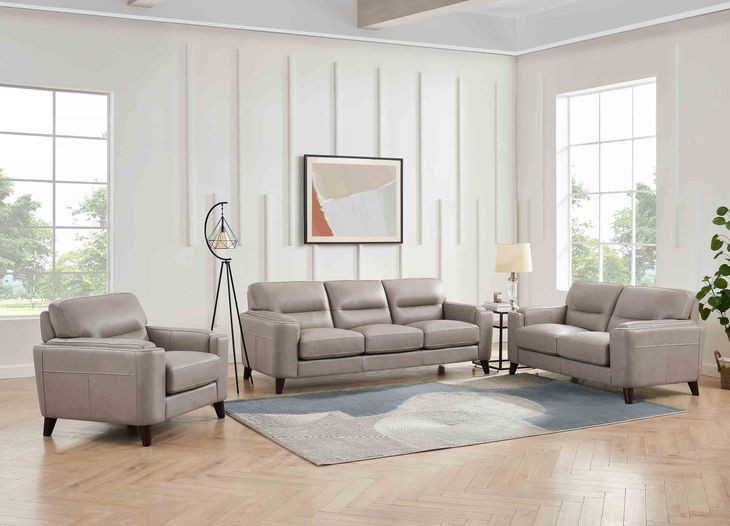 Elwyn Stone Leather Living Room Set