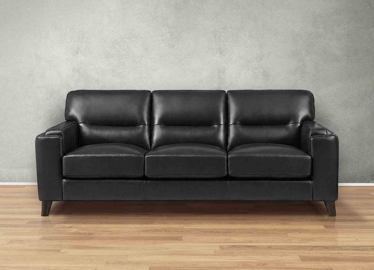 Elwyn Black Leather Living Room Set