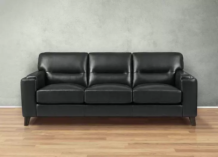 Elwyn Black Leather Living Room Set