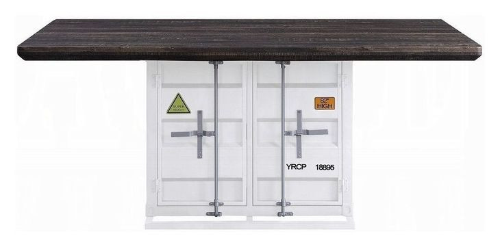 Cargo Antique Walnut and White 66" Rectangular Dining Table