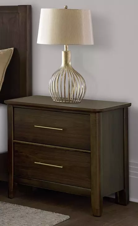 Nordhaven Nordic Walnut 2 Drawer Nightstand