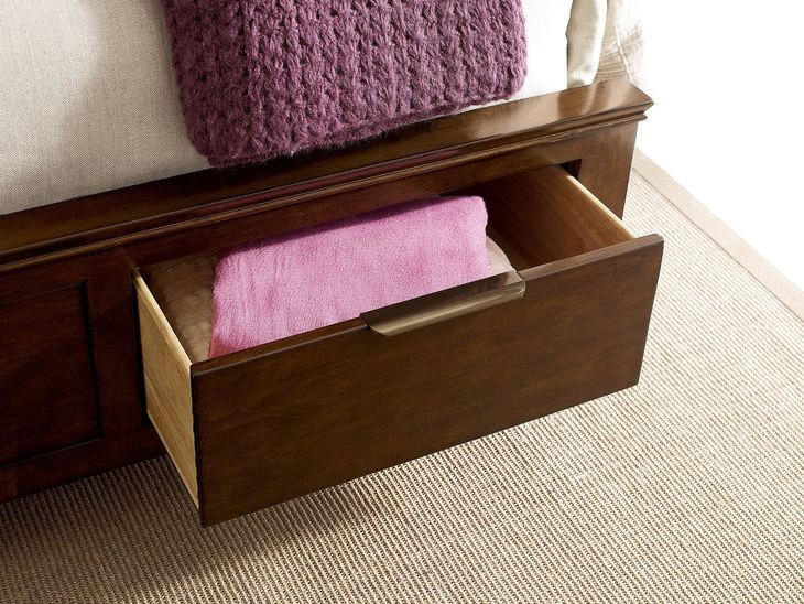 Spectrum Amaretto Queen Upholstered Storage Panel Bed