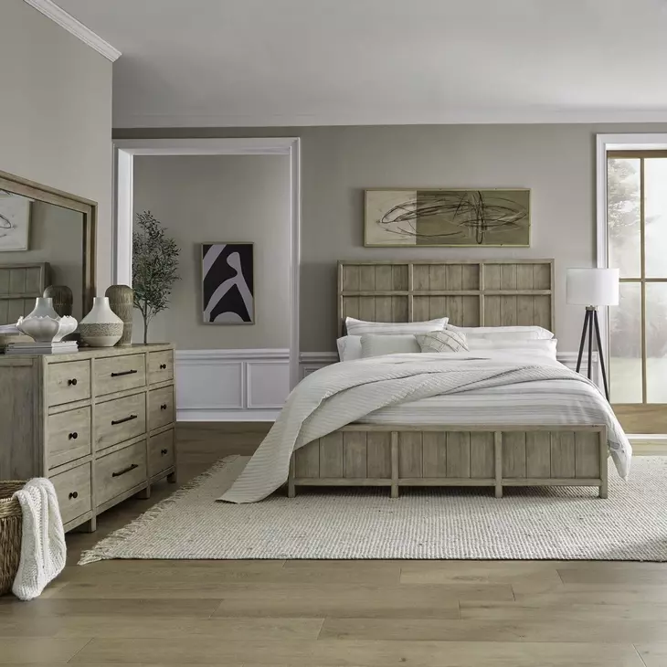 Proximity Place Barley Buff King Panel Bed