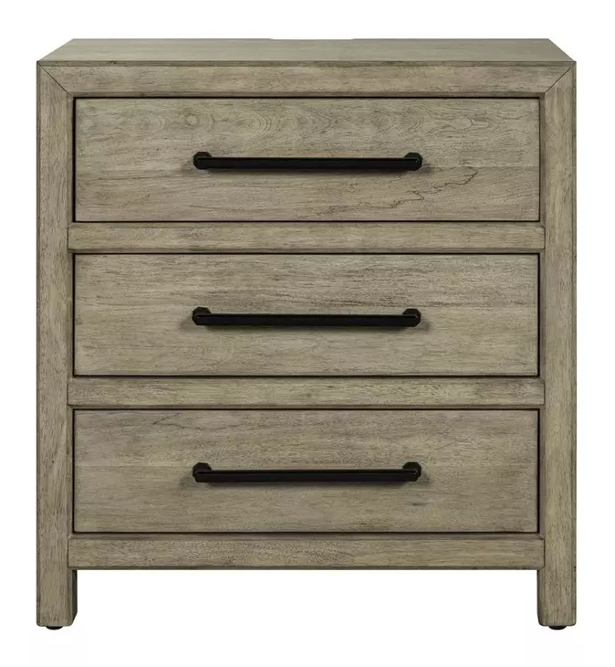 Proximity Place Barley Buff 3 Drawer Nightstand with USB Charging