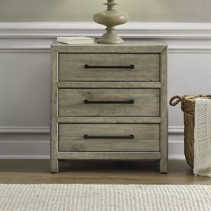 Proximity Place Barley Buff 3 Drawer Nightstand with USB Charging