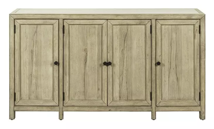 Central Place Barley Buff and White 4 Door Stone Top Accent Buffet