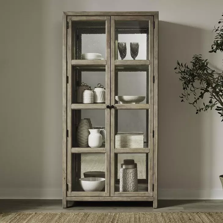 Central Place Barley Buff 2 Glass Door Bunching Display Cabinet with LED
