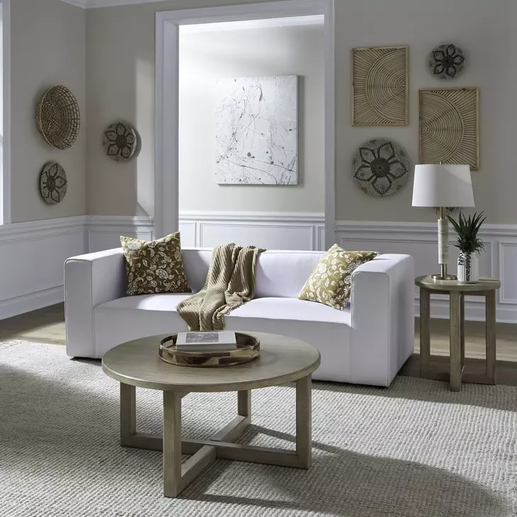 Proximity Place Barley Buff Round Occasional Table Set