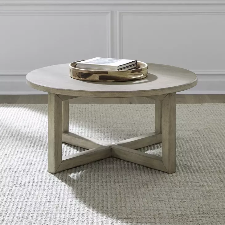 Proximity Place Barley Buff Round Cocktail Table