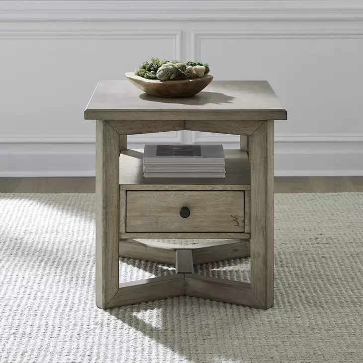 Proximity Place Barley Buff Rectangular End Table