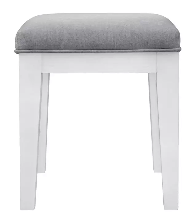 Reflections Gray Upholstered Vanity Stool