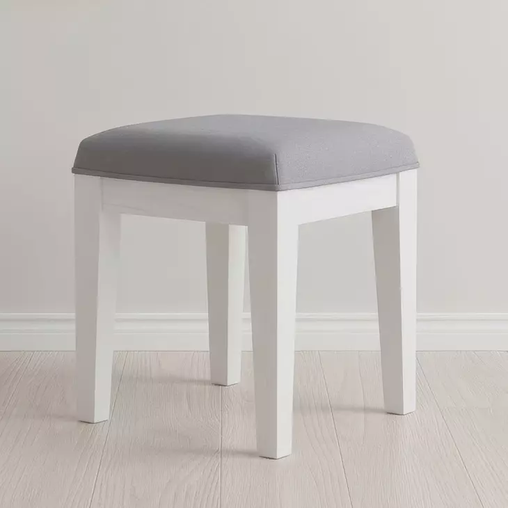 Reflections Gray Upholstered Vanity Stool