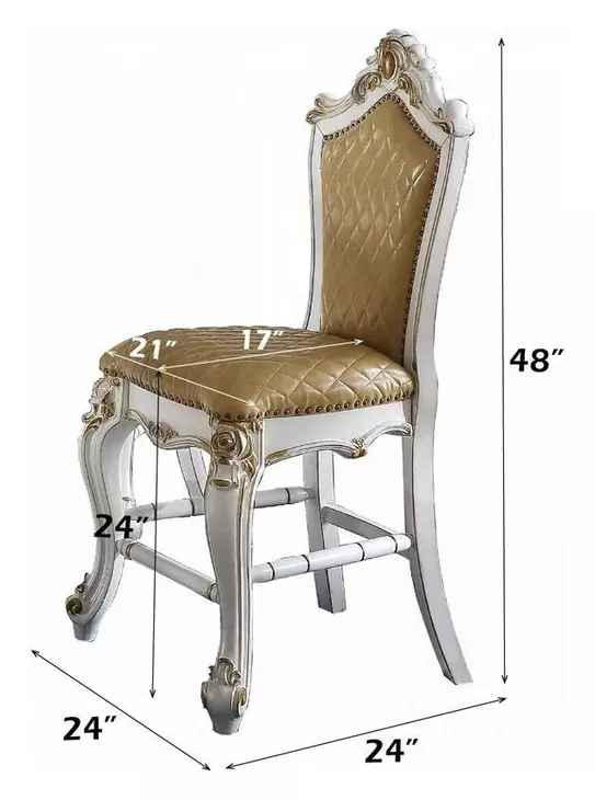 Picardy Butterscotch Upholstered Counter Height Chair with Nailhead Trim Set of 2