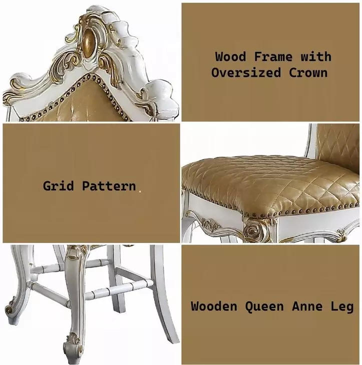 Picardy Butterscotch Upholstered Counter Height Chair with Nailhead Trim Set of 2