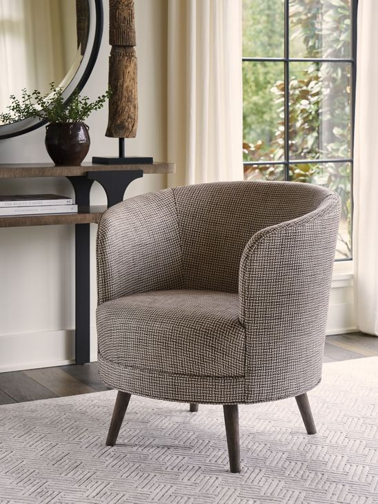 Zanzibar Sandstone Upholstered Torrington Swivel Accent Chair
