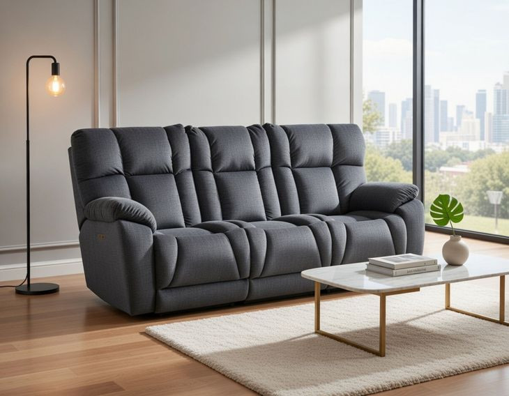 Wild Card Charcoal Power Reclining Sofa With Power Headrest