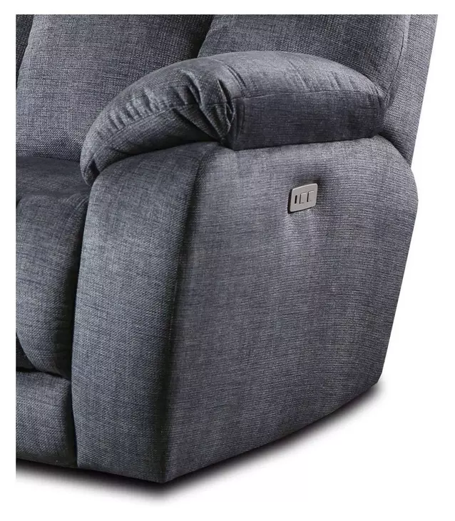 Wild Card Charcoal 82" Power Reclining Console Loveseat with Power Headrest and USB Charging