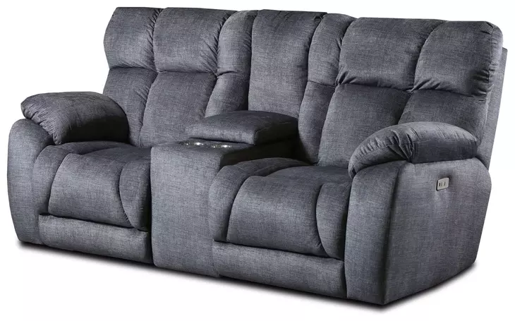 Wild Card Charcoal 82" Power Reclining Console Loveseat with Power Headrest and USB Charging