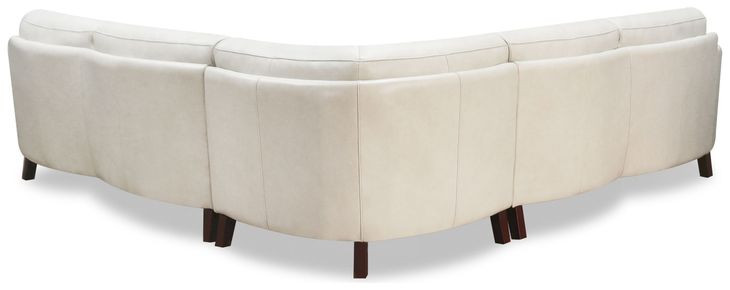 Kona White Leather 4 Piece Modular Sectional