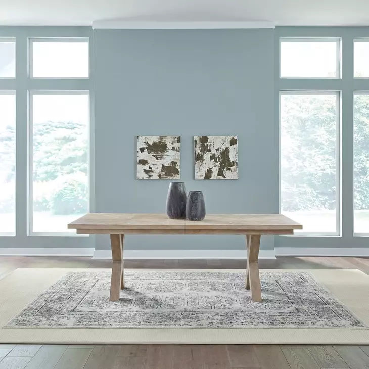 Brentwood Sandstone 102" Extendable Rectangular Dining Table