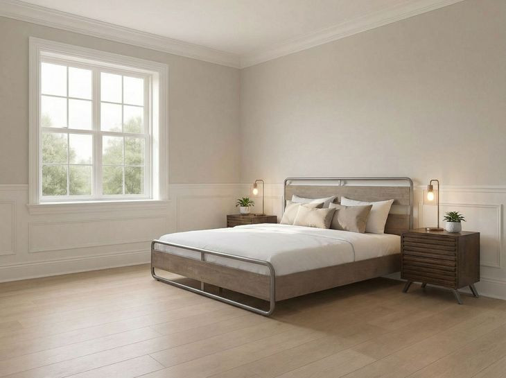 Zest Natural Oak and Gray King Platform Bed