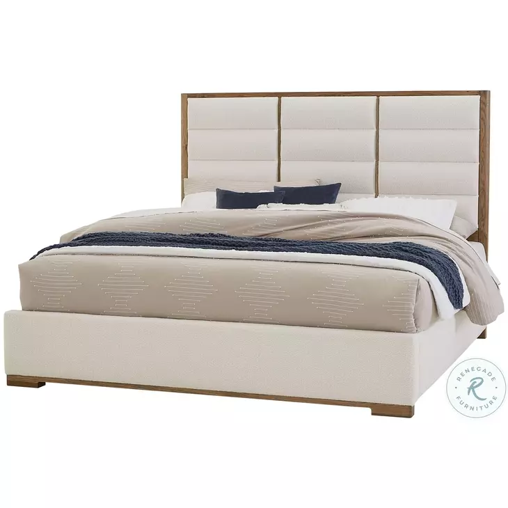 Ben And Erin Napier Natural And White Upholstered King Low Profile Bed