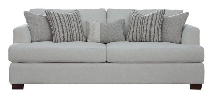 Claudia Natural Off White 92.5" Sofa with Throw Pillows
