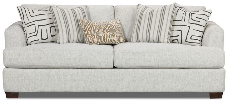 Durango Pewter Off White Performance Fabric 93" Sofa