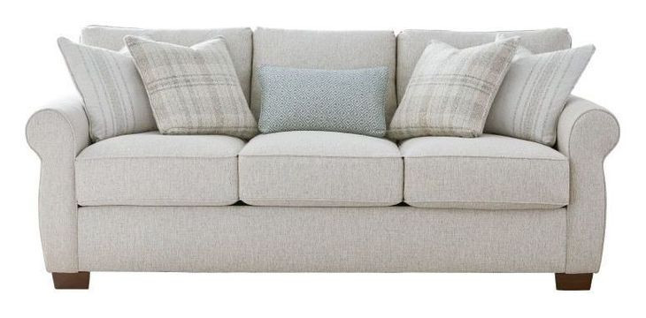 Laredo Stone Beige 91" Sofa with Throw Pillows