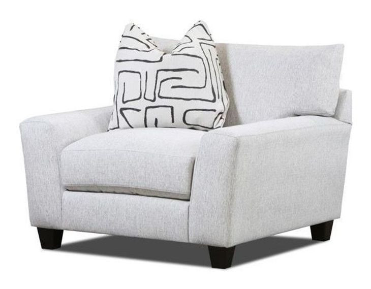 Durango Pewter Off White Performance Fabric Accent Chair with Throw Pillow