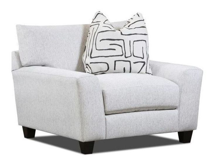 Durango Pewter Off White Performance Fabric Accent Chair with Throw Pillow