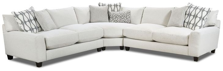 Contour Natural Off White 3 Piece Modular Sectional with Pillows