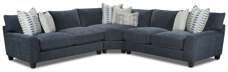 Elise Ink Gray 3 Piece Modular Sectional with Pillows