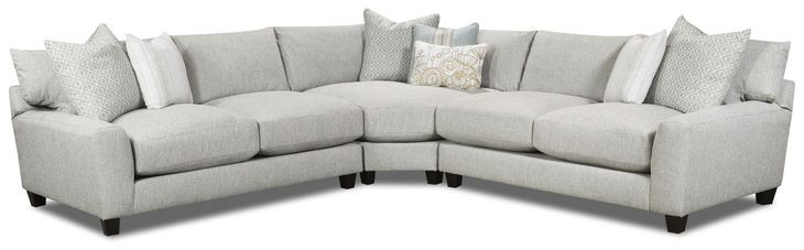 Limelight Mineral Gray Performance Fabric 3 Piece Modular Sectional with Pillows