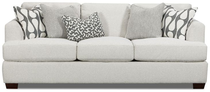 Contour Natural Off White 93" Sofa with Throw Pillows