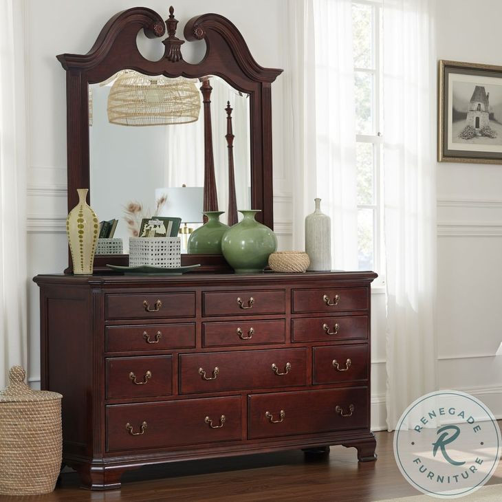 Orchard Crest Classic Antique Cherry Triple Dresser