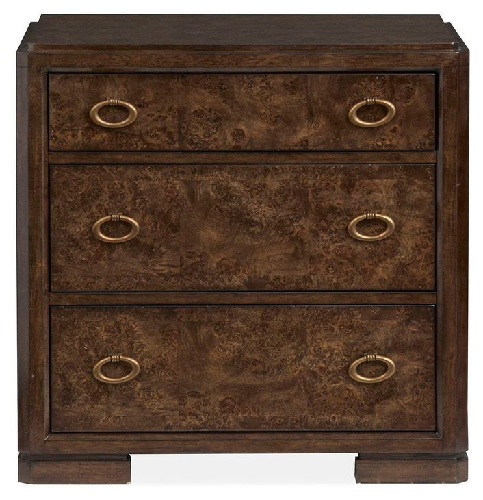 Timberlyn Espresso 3 Drawer Nightstand with USB Charging