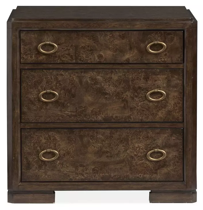Timberlyn Espresso 3 Drawer Nightstand with USB Charging