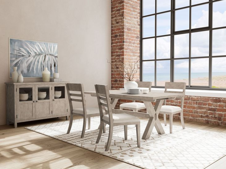 Bennett Frosted Gray 90" Extendable Rectangular Dining Table