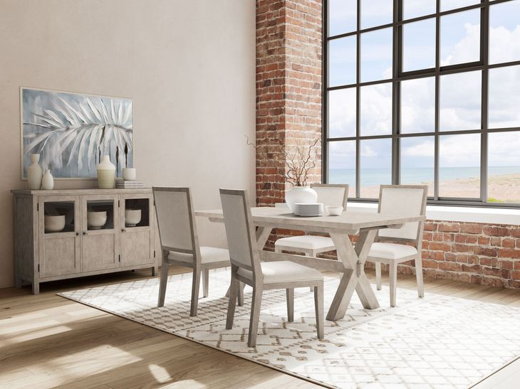Bennett Frosted Gray Extendable Rectangular Dining Room Set