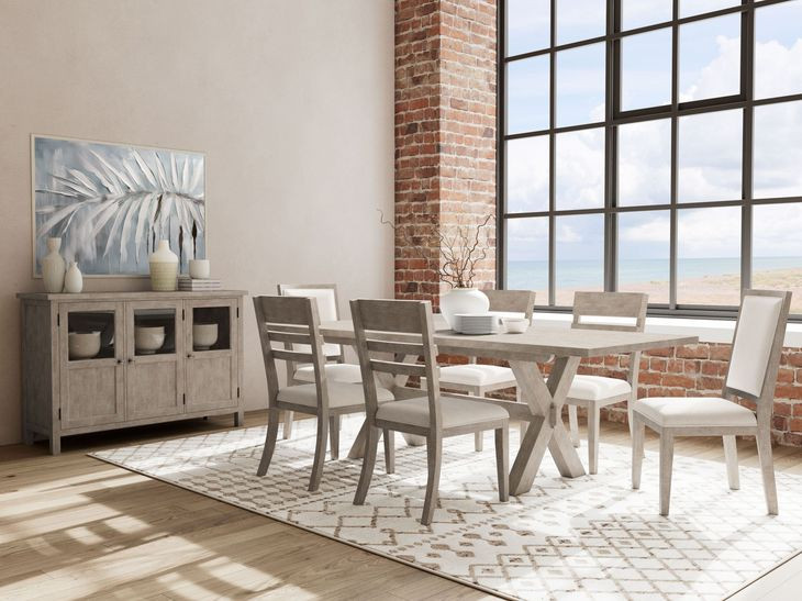 Bennett Frosted Gray 90" Extendable Rectangular Dining Table