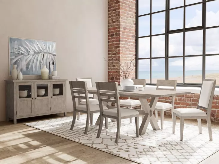 Bennett Frosted Gray 90" Extendable Rectangular Dining Table