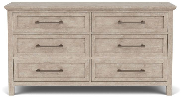 Bennett Frosted Gray 6 Drawer Dresser