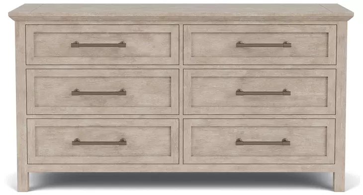 Bennett Frosted Gray 6 Drawer Dresser
