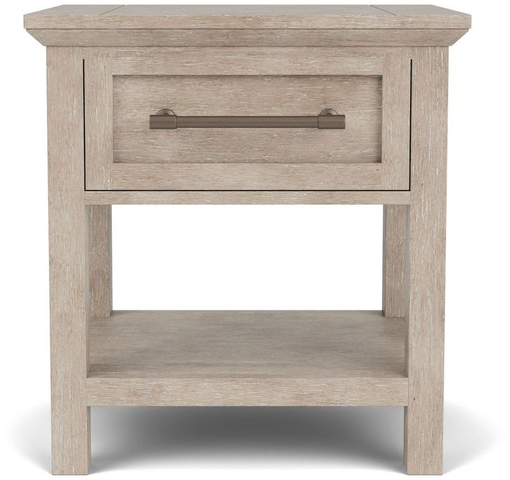 Bennett Frosted Gray 1 Drawer Nightstand with USB Charging