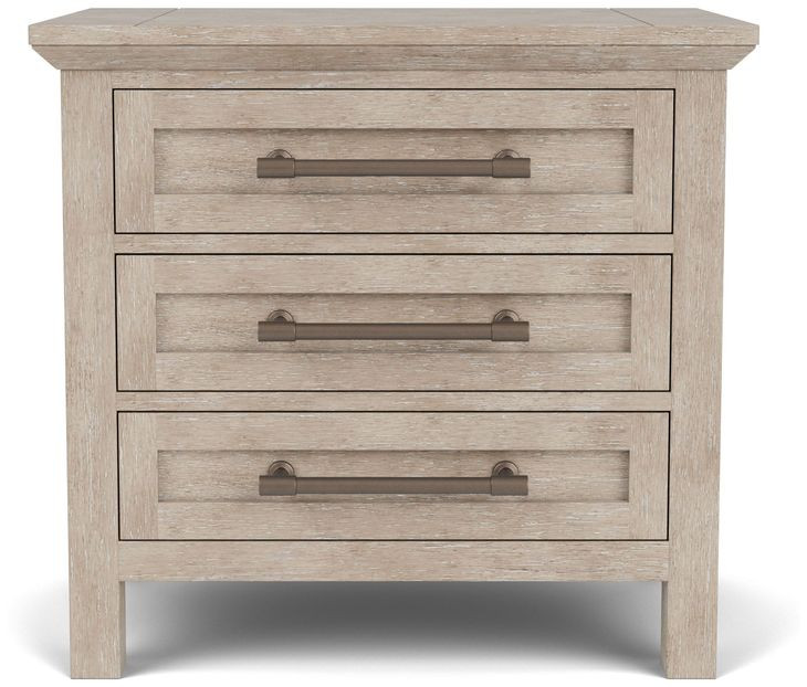 Bennett Frosted Gray 3 Drawer Nightstand with USB Charging