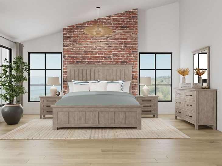 Bennett Frosted Gray 3 Drawer Nightstand with USB Charging