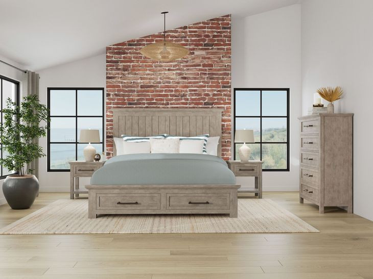 Bennett Frosted Gray 1 Drawer Nightstand with USB Charging