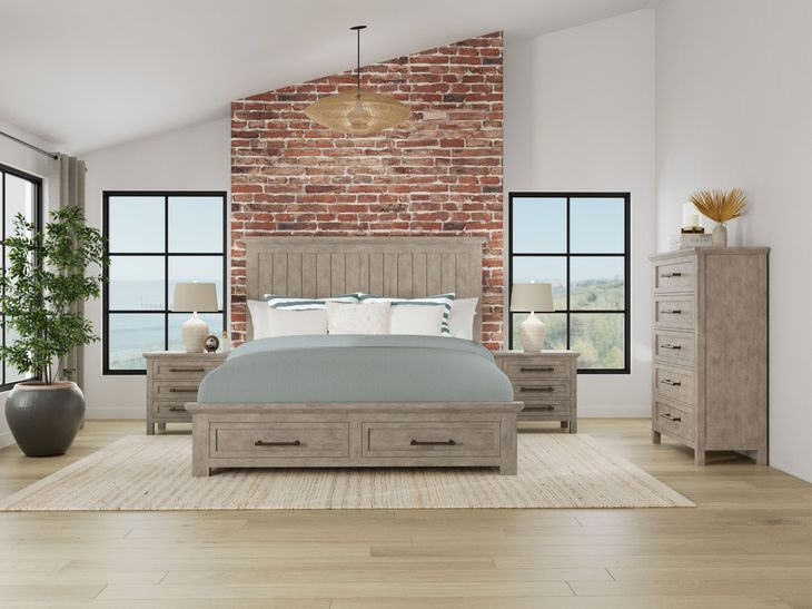 Bennett Frosted Gray Storage Panel Bedroom Set